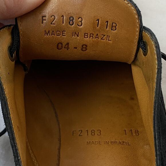 Cole Haan Shoes Mens 11 B Black Suede Derby Lace Up Dress F2183 Made in Brazil - Picture 12 of 13